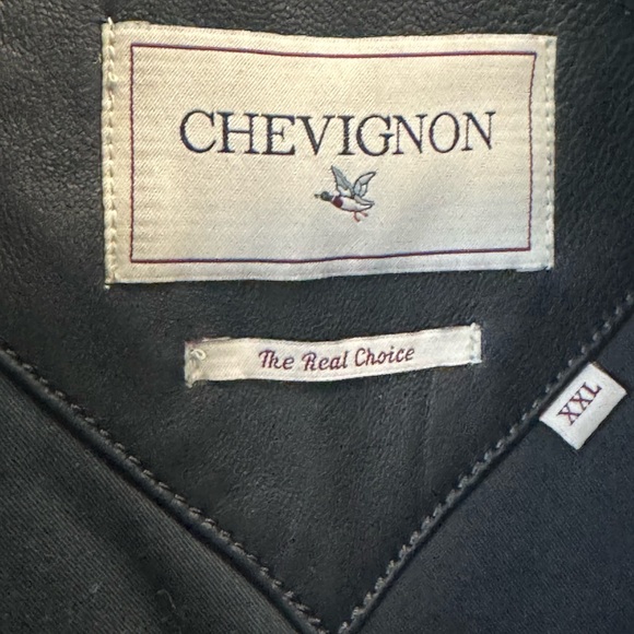 Brand New Never Worn Chevignon Teddy Cuir B-Ted Homme Marine Soft Leather Jacket - Picture 5 of 13